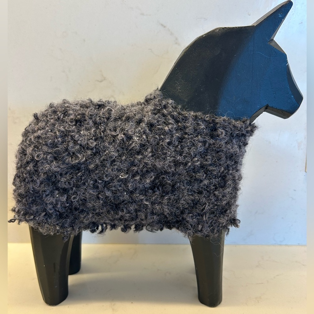 Vintage IKEA STOLLE Dala Horse
Katarina Brieditis Wood & Wool Figurine Sweden